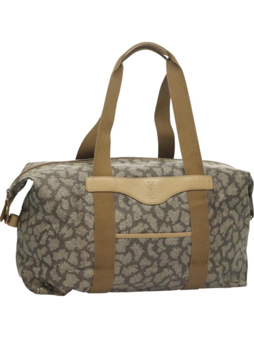 SAINT LAURENT Boston Bag PVC Canvas Gray
